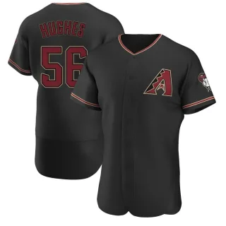 Authentic Men's Brandon Hughes Arizona Diamondbacks Alternate Jersey - Black