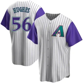 Replica Men's Brandon Hughes Arizona Diamondbacks Alternate Cooperstown Collection Jersey - Cream/Purple