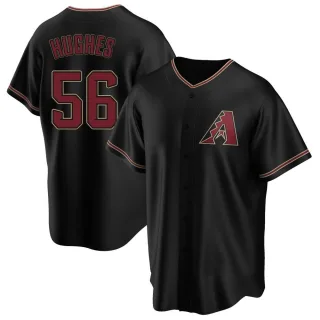 Replica Men's Brandon Hughes Arizona Diamondbacks Alternate Jersey - Black